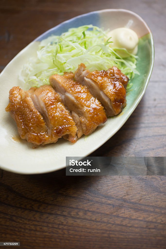 日本の料理、チキンの照り焼き - 照り焼きチキンのロイヤリティフリーストックフォト