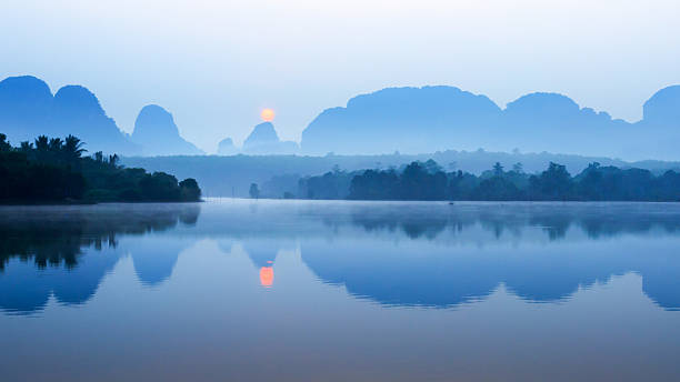 istock Lake and mountain in sunrise 471732386