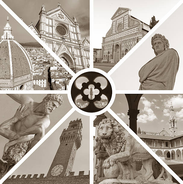 Collage of landmarks, Florence, Italy