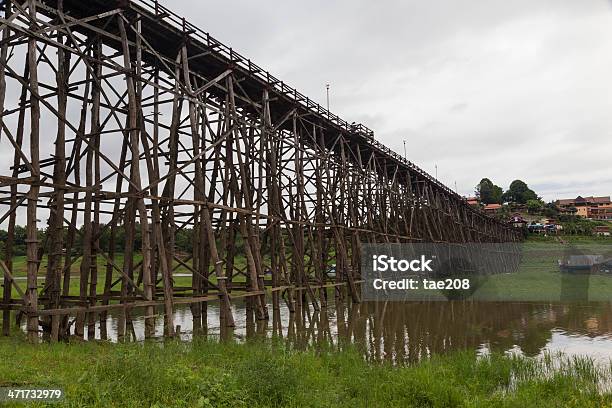 Wooden Mon Bridge In Thailand Stock Photo - Download Image Now - Arranging, Asia, Backgrounds