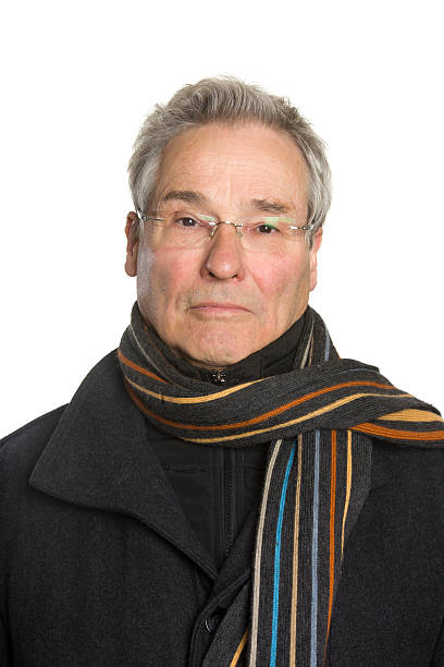 istock Senior man, winter portraits on white background 471733873