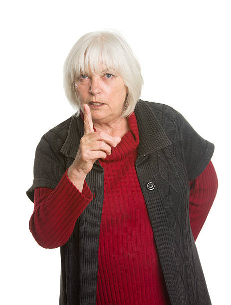 istock Senior Caucasian woman warning finger 471733919