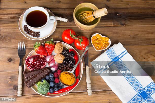 Comida Saludable Foto de stock y más banco de imágenes de Ajo - Ajo, Alimento, Antioxidante