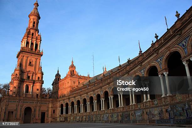 Plaza De Espana - Fotografie stock e altre immagini di Ambientazione esterna - Ambientazione esterna, Andalusia, Architettura