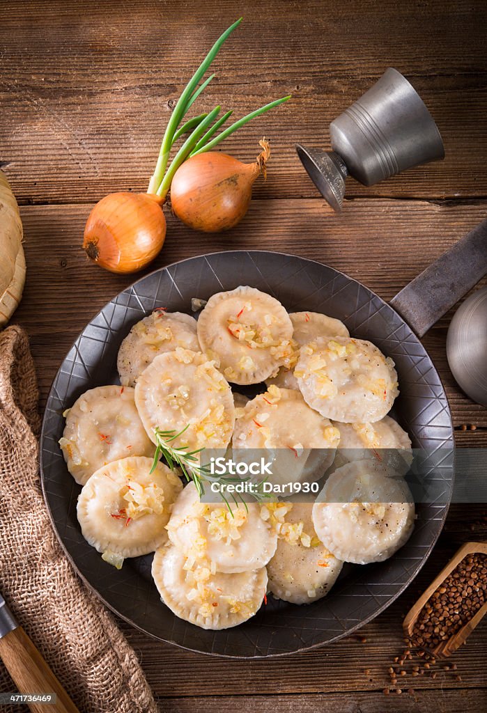 pierogi with meat pierogi with meat and buckwheat groatspierogi with meat Appetizer Stock Photo