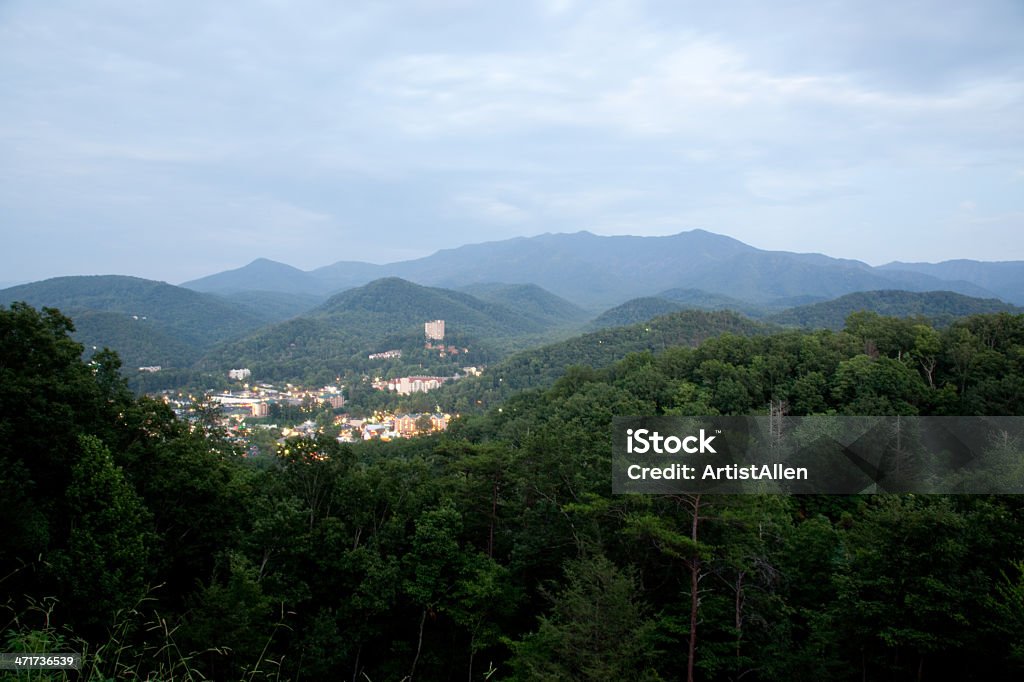 Gatlinburg Tennessee vista da Montagne Fumose - Foto stock royalty-free di Ambientazione esterna