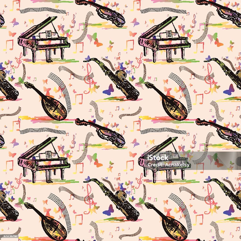 Pattern In Instruments Seamless Pattern With Musical Instruments Stock Illustration - Download ...