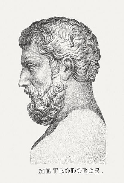 metrodorus - philosopher classical greek greek culture greece stock illustrations