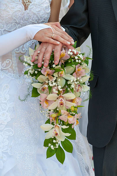 istock Wedding couple showing rings 471737529