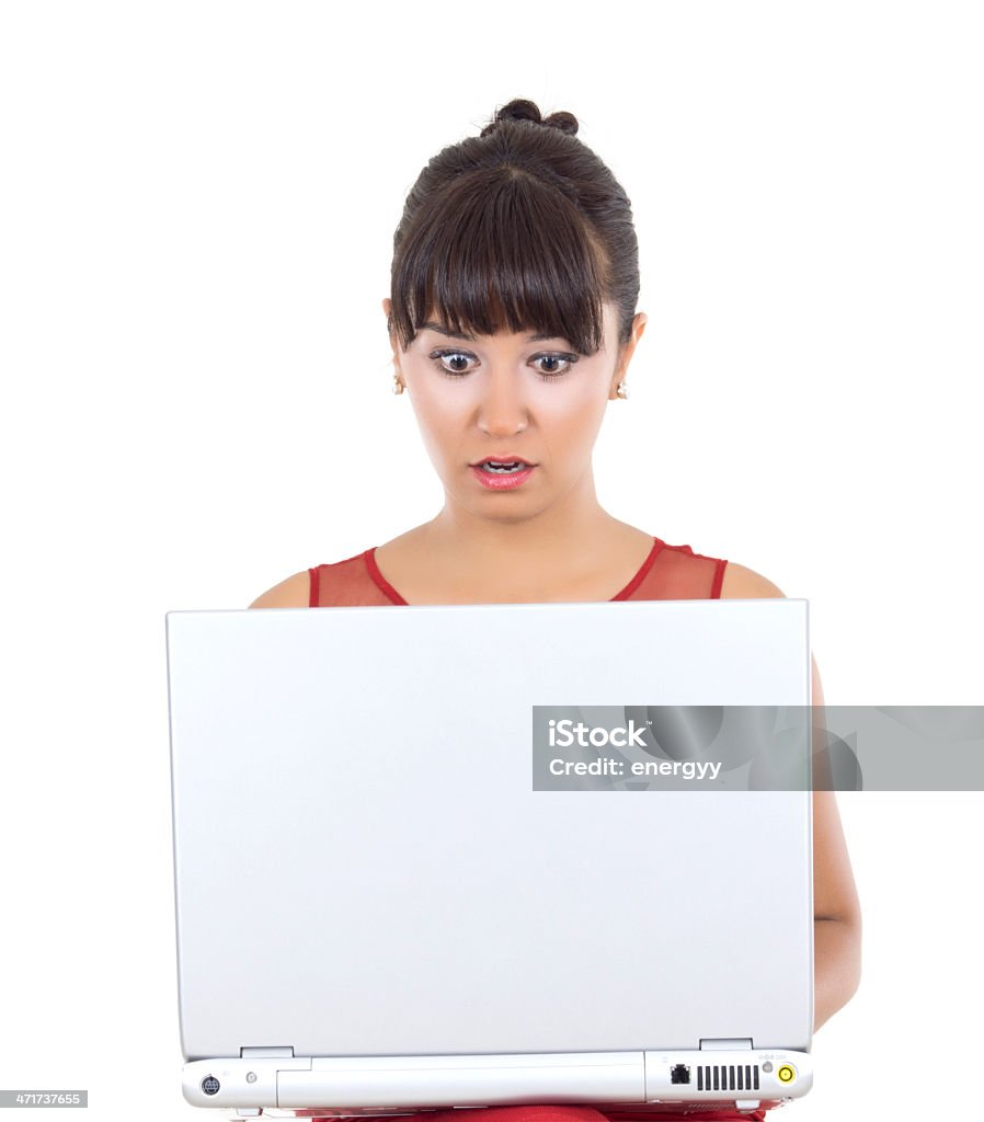 Giovane donna con laptop - Foto stock royalty-free di 20-24 anni