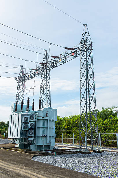 istock Transformer station and the high voltage electric pole 471738399