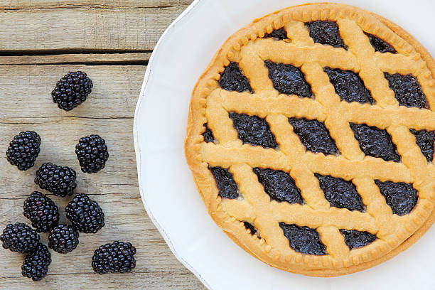 istock Fresh blackberry pie with lattice style crust 471738667
