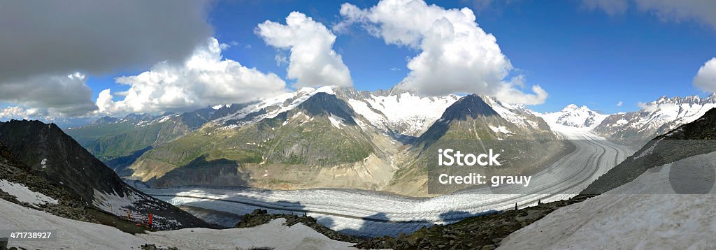 O Glaciar Aletsch - Royalty-free Alpes Europeus Foto de stock