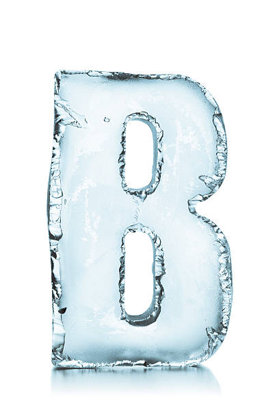 Letter B frozen ice alphabet stock photo