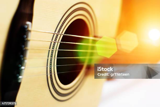 Foto de Detalhe Da Guitarra Clássica e mais fotos de stock de Abstrato - Abstrato, Azul, Escorrer