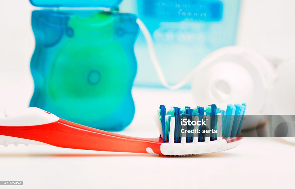 Dental Equipment Dental hygiene with equipment.  Dental Floss Stock Photo