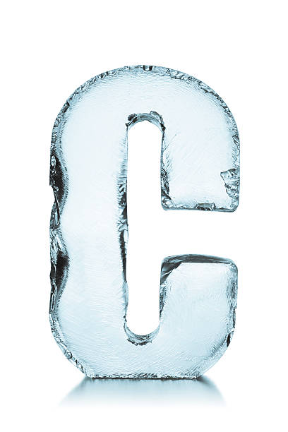 Letter C frozen ice alphabet stock photo