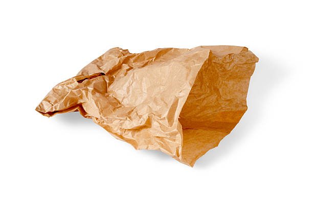 Wrinkled paper bag stock photo