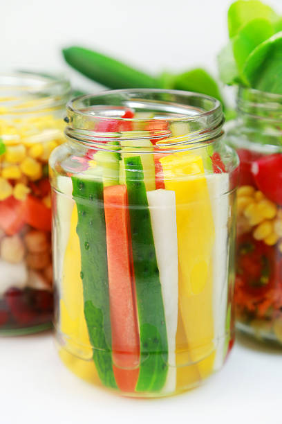 Vegetable salad in the jar