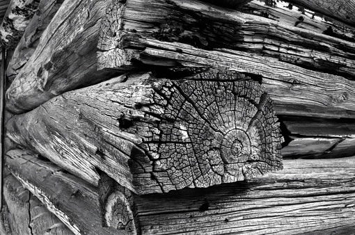 Old wood grain log cabin