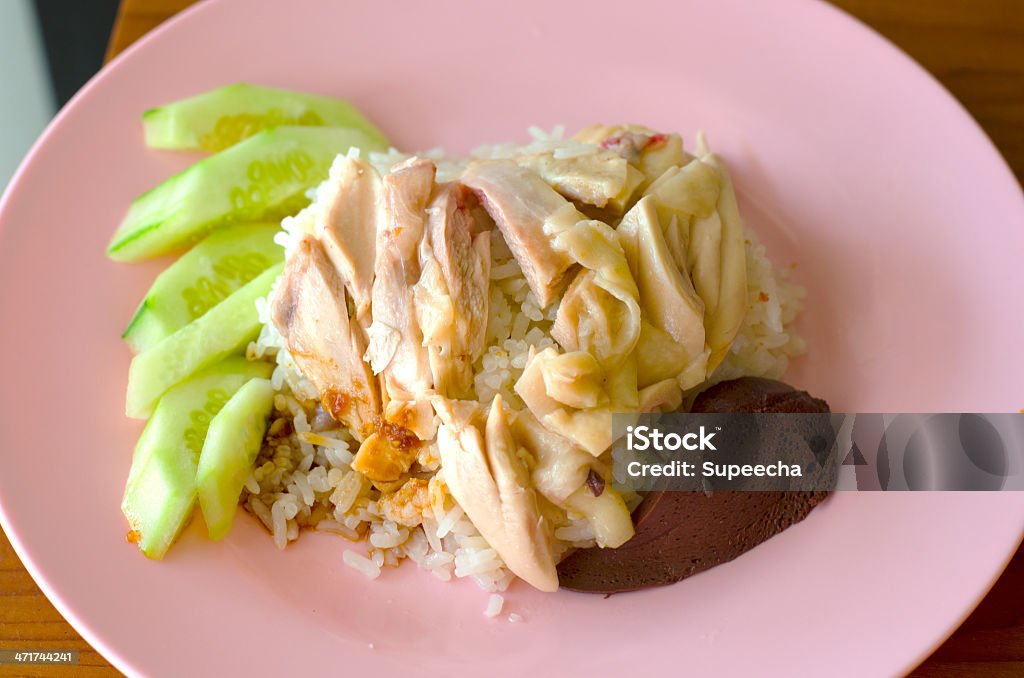Frango com arroz de vapor - Foto de stock de Alho royalty-free