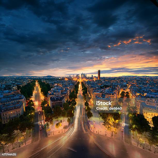 Amazing View To Night Paris Stock Photo - Download Image Now - Night, Paris - France, Architecture