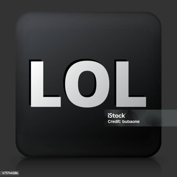 Black Square Button With Lol Stock Illustration - Download Image Now - 2015, Black Background, Communication
