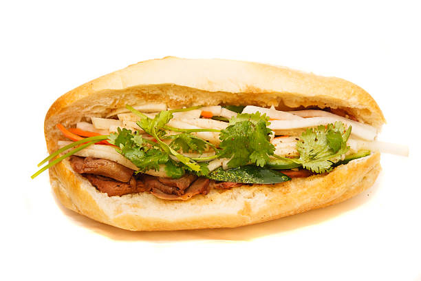 istock Vietnamese Bahn Mi Pork Sandwich on White Background 471744709