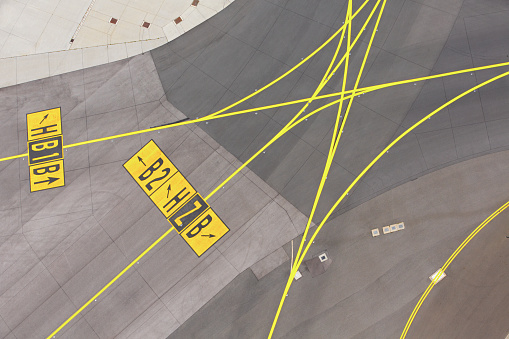 Airfield - marking on taxiway is heading to runway