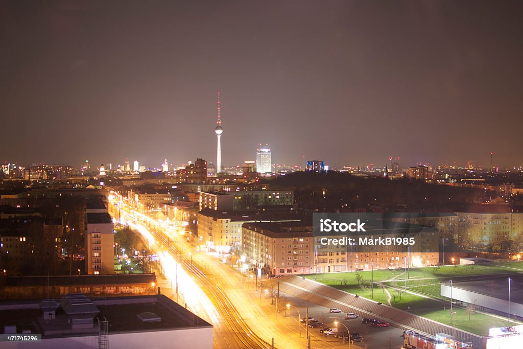 Berlin Night Skyline View of Berlin skyline at night 2015 Stock Photo