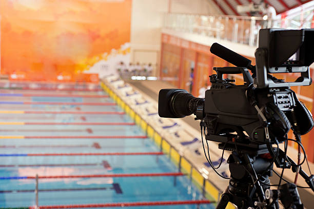 Video camera pointed at a swimming pool