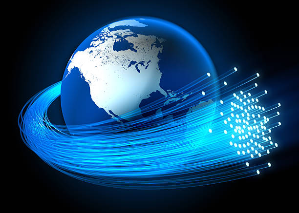 istock Fiber optic cables around Earth focus on the US 471746319