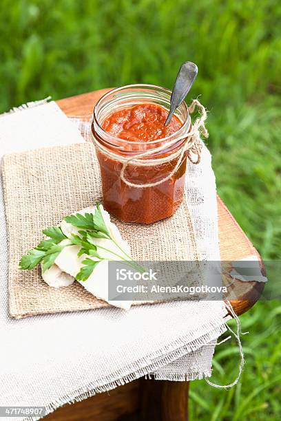 토마토 소스 토마토 소스에 대한 스톡 사진 및 기타 이미지 - 토마토 소스, 항아리, 0명