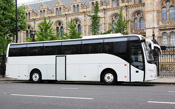 istock White tinted bus ready to pick up passengers 471749355