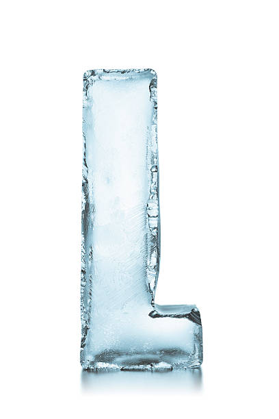 Letter L frozen ice block alphabet stock photo