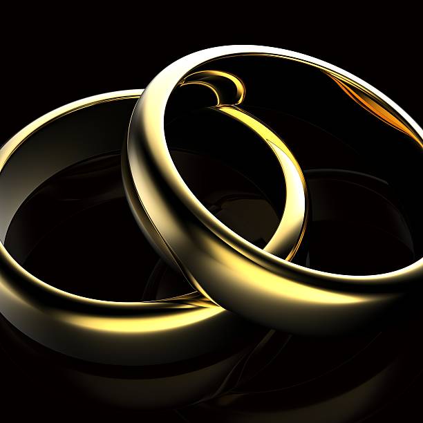 istock Gold Wedding Ring with diamond. Holiday symbol 471750491