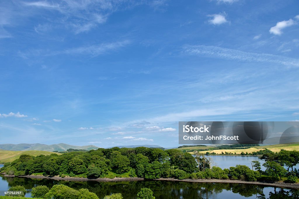 Part of the English lake district on a sunny day A scenic view of part of the rural English lake district on a bright sunny summer day in August Blue Stock Photo