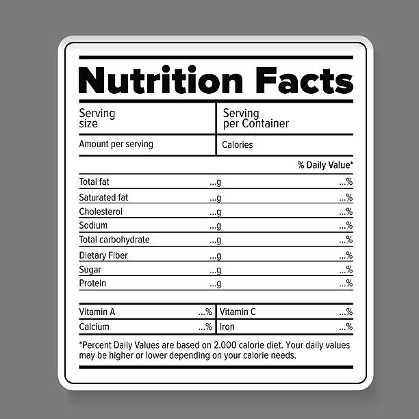 Nutrition facts Nutrition facts carbohydrate food type stock illustrations