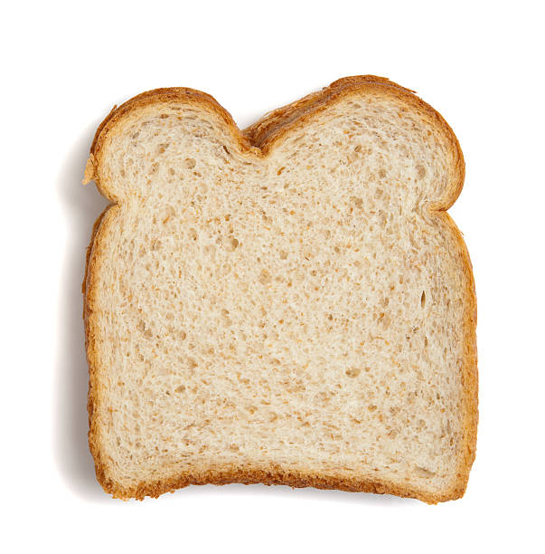 istock Slice of wheat bread on a white background 471753465