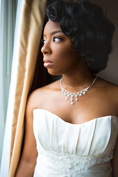 wunderschöne braut - wedding black american culture bride stock-fotos und bilder