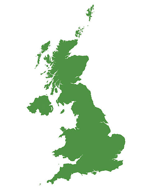 High detailed map of United Kingdom vector art illustration