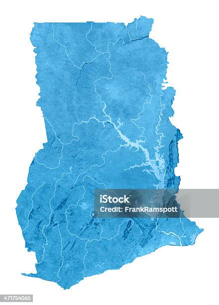 Ghana Topographic Karte Isoliert Stockfoto und mehr Bilder von Ghana - Ghana, Karte - Navigationsinstrument, Afrika