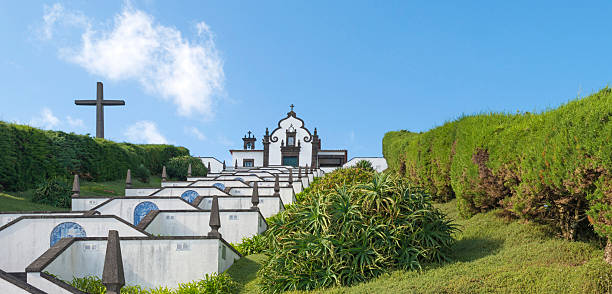 istock Stairway uphill to a church 471756571