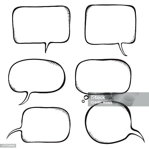 Speech Bubble Sketch Vector Illustration Stock Illustration - Download Image Now - 2015, Blank, Cartoon