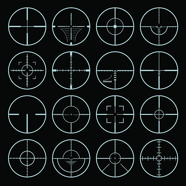 krzyżykowe zestaw - crosshair gun rifle sight aiming stock illustrations