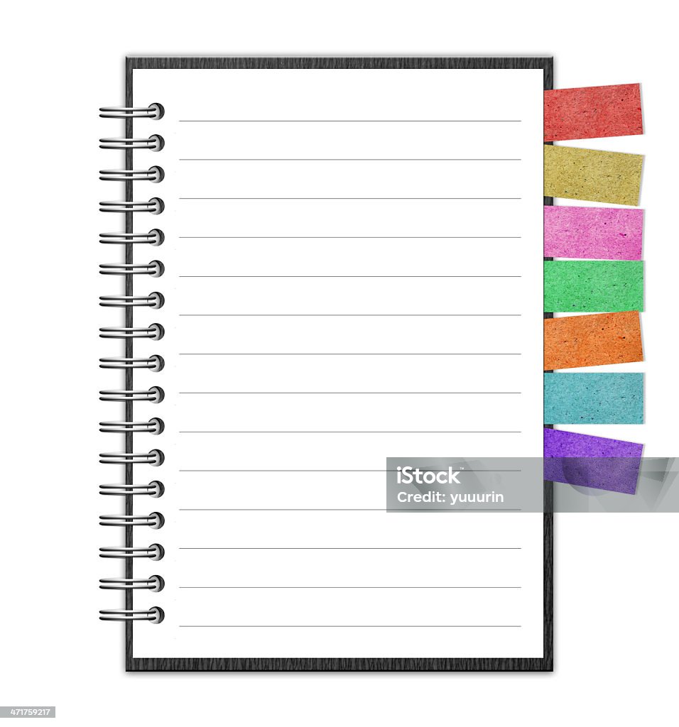 Papel em branco com Notebook e nota de lembrete - Royalty-free Agenda Pessoal Foto de stock