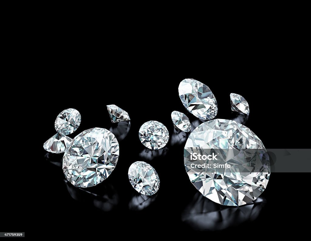 Diamantes em preto - Foto de stock de Diamante - Pedra preciosa royalty-free