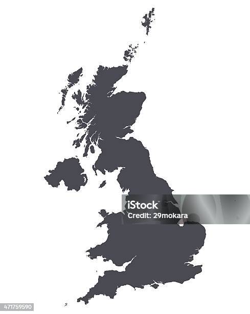 High Detailed Map Of United Kingdom Stock Illustration - Download Image Now - UK, Map, Vector