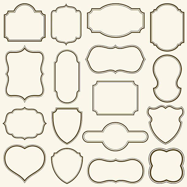 Plain Frames Set of simple frames vector illustration. saved in EPS 8 file. Includes a large jpeg file (5000x5000). label borders stock illustrations