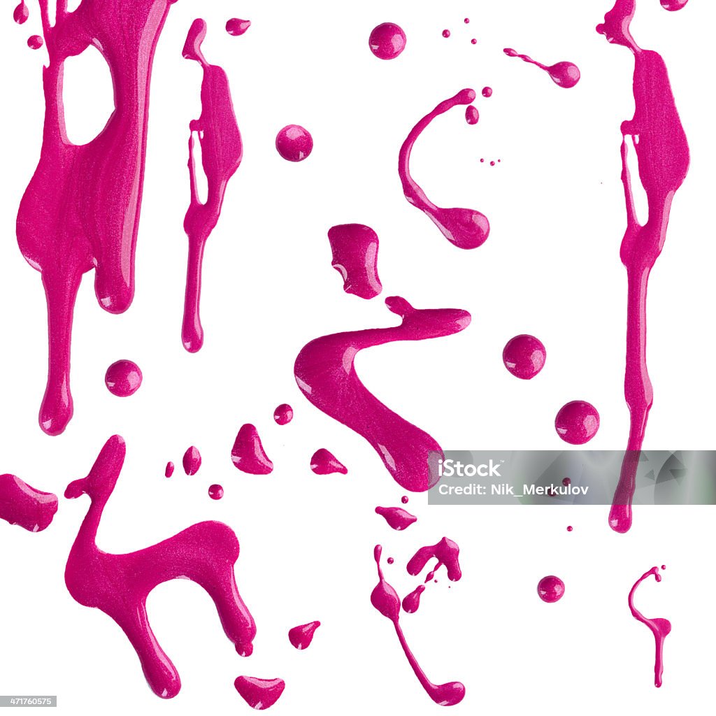 Blots de esmalte de uñas rosa - Foto de stock de Gota - Líquido libre de derechos